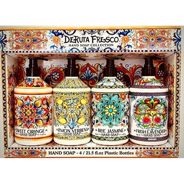 Deruta Fresco I Hand Soap Collection I 4 x 21.5 fl.oz Plastic Bottles I