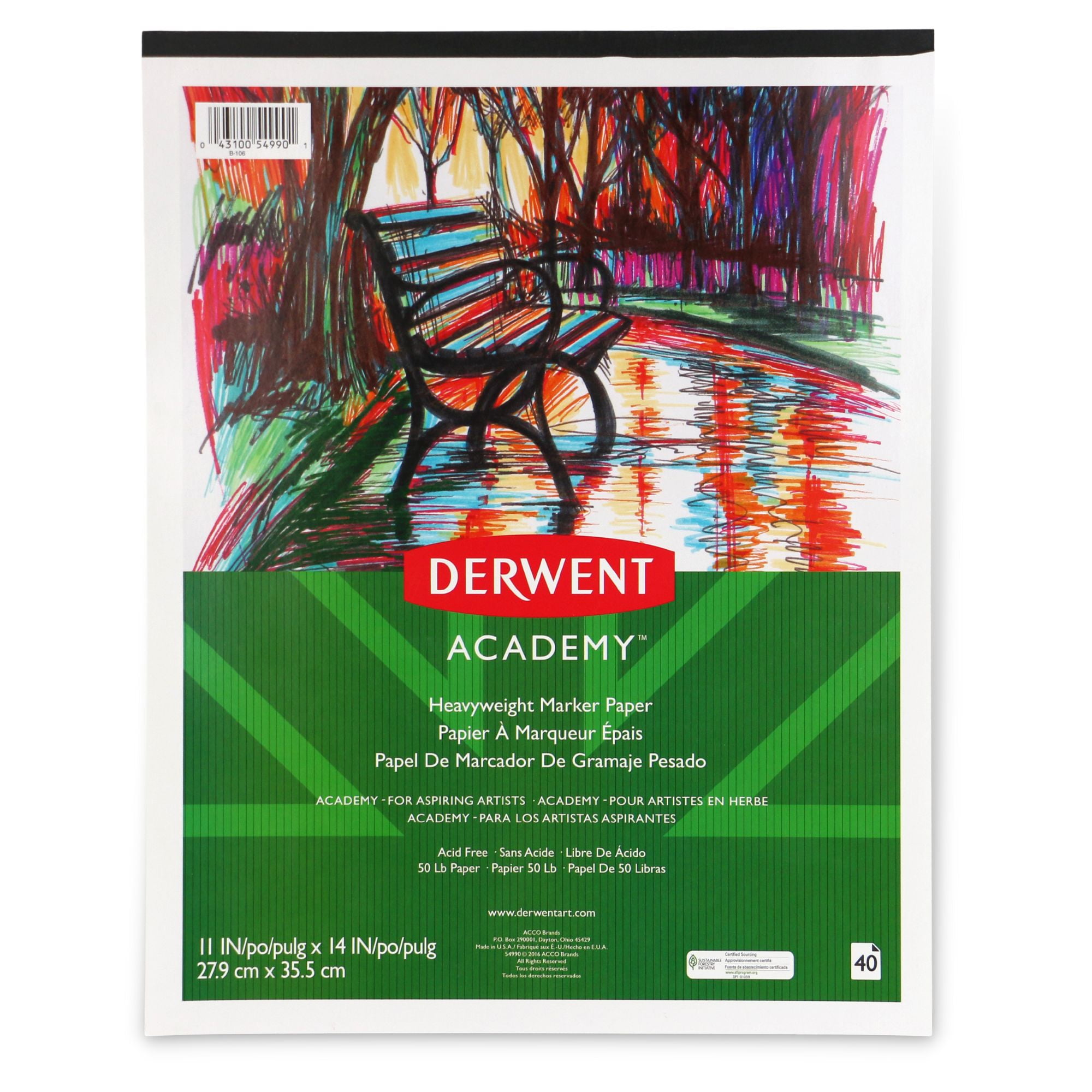 Derwent Academy Translucent Paper Pad - 40 Sheets - Tape Bound - 10 lb Basis Weight - 9 Derwent Academy Translucent Paper Pad - 40 Sheets - Tape Bound - 10 lb Basis Weight - 9