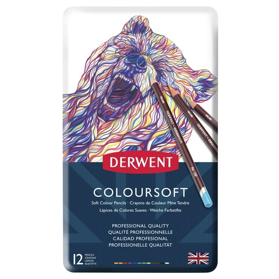 Derwent Coloursoft Pencil Set, 12-Pencil Tin Set