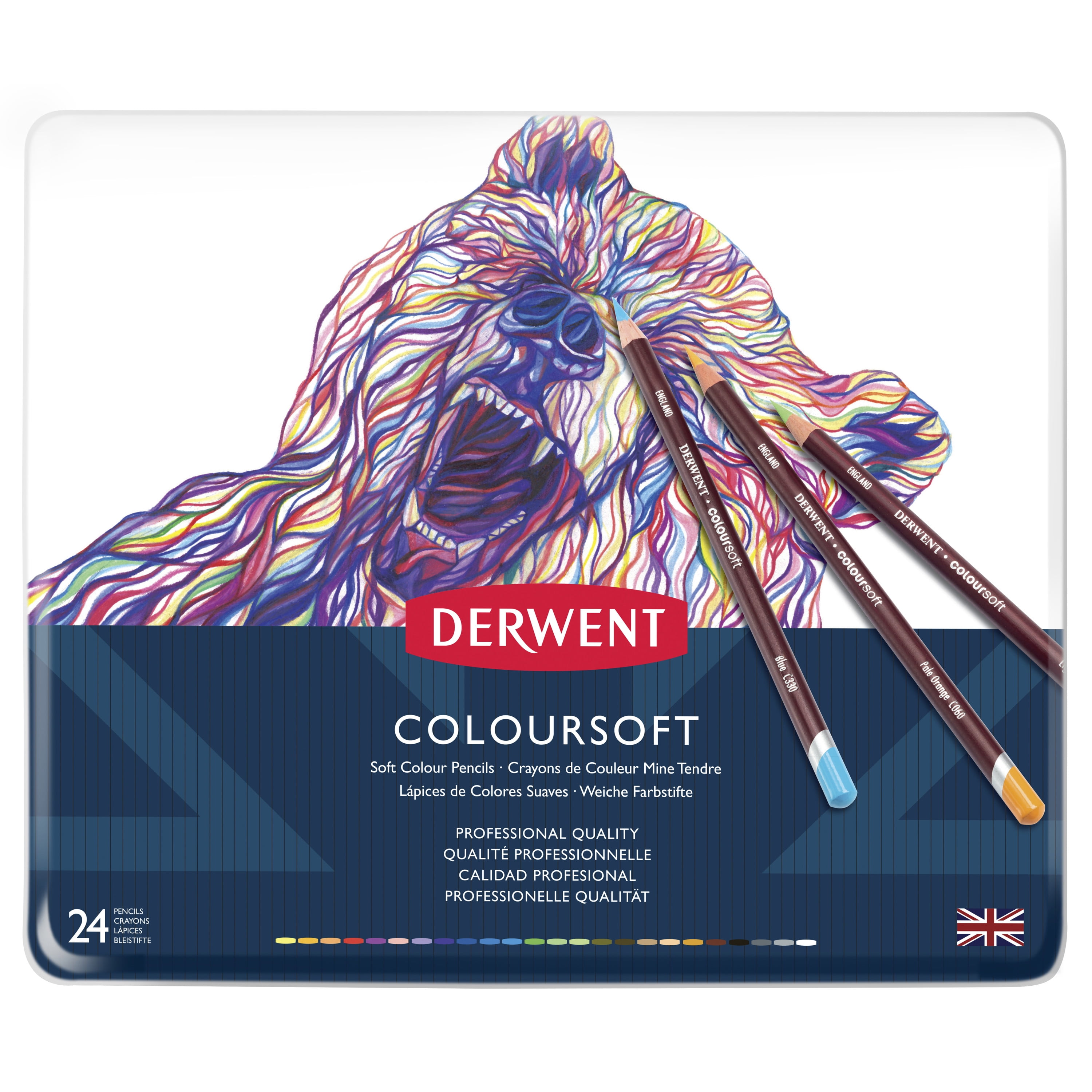 Derwent Coloursoft Pencil Set - Set of 24, Assorted Colors