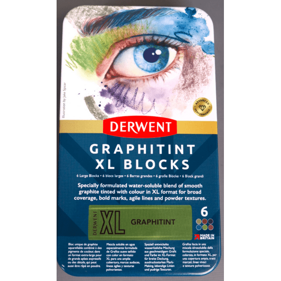 Derwent Graphitint XL Blocks - Assorted, Set of 6