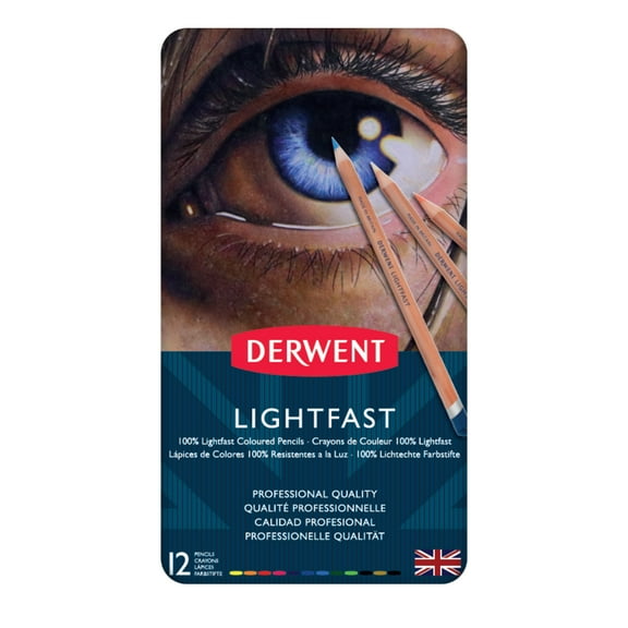 Derwent Lightfast Pencil Set, 12-Color Tin Set