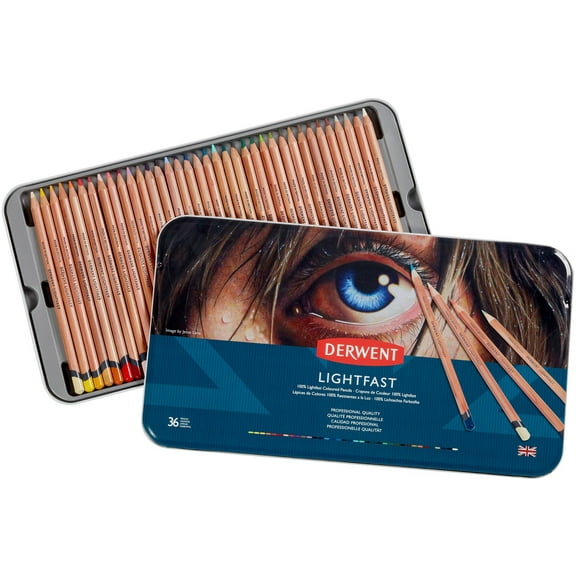Derwent Lightfast Pencil Set, 36-Color Tin Set
