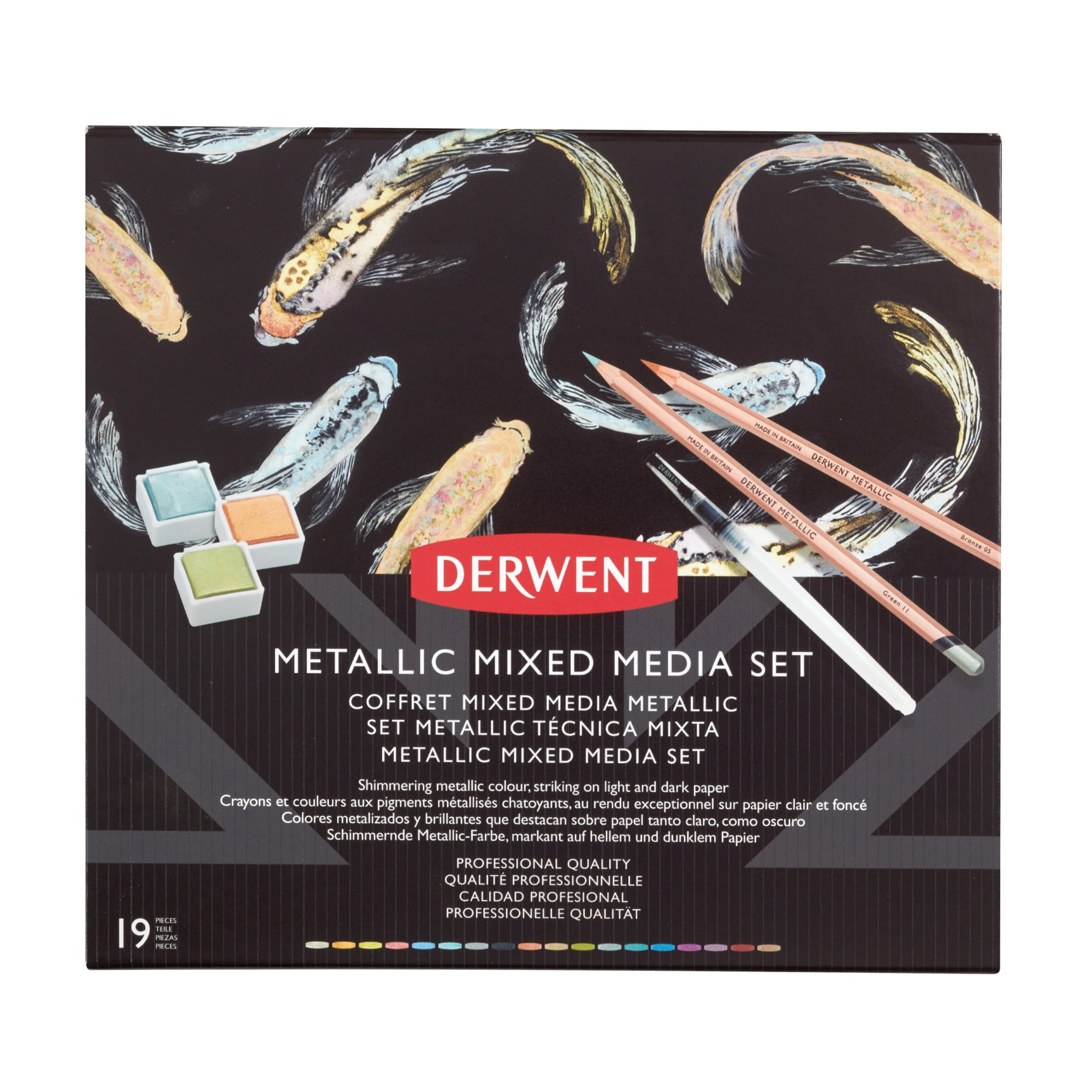 Derwent Metallic Mixed Media Set, 19 Pieces