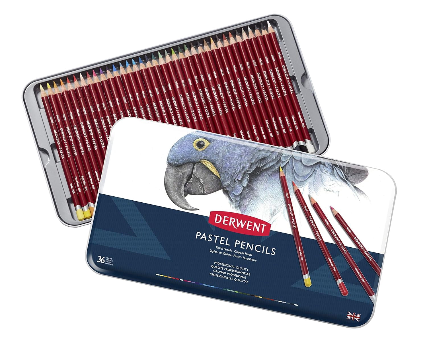 Derwent Pastel Pencil - Burgundy Color, Soft Blending Artist Pencil