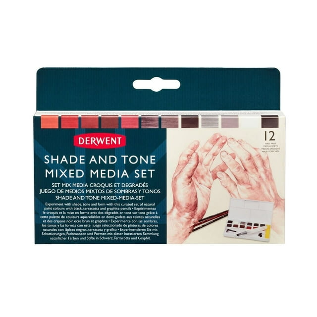 Derwent Shade & Tone Mixed Media Set, 16 Piece Set, Natural Paint