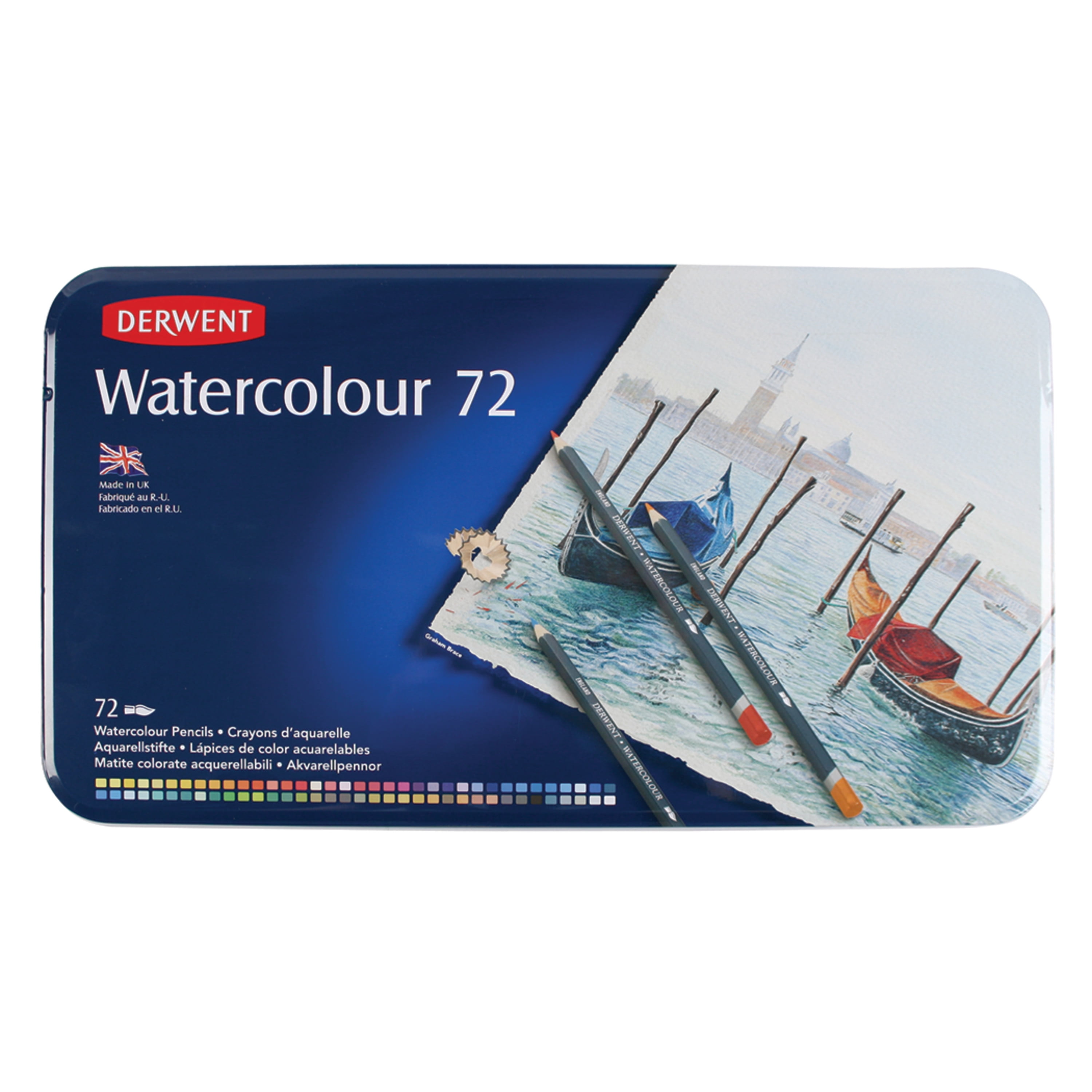Derwent Watercolor Pencil 72-Color Tin Set 