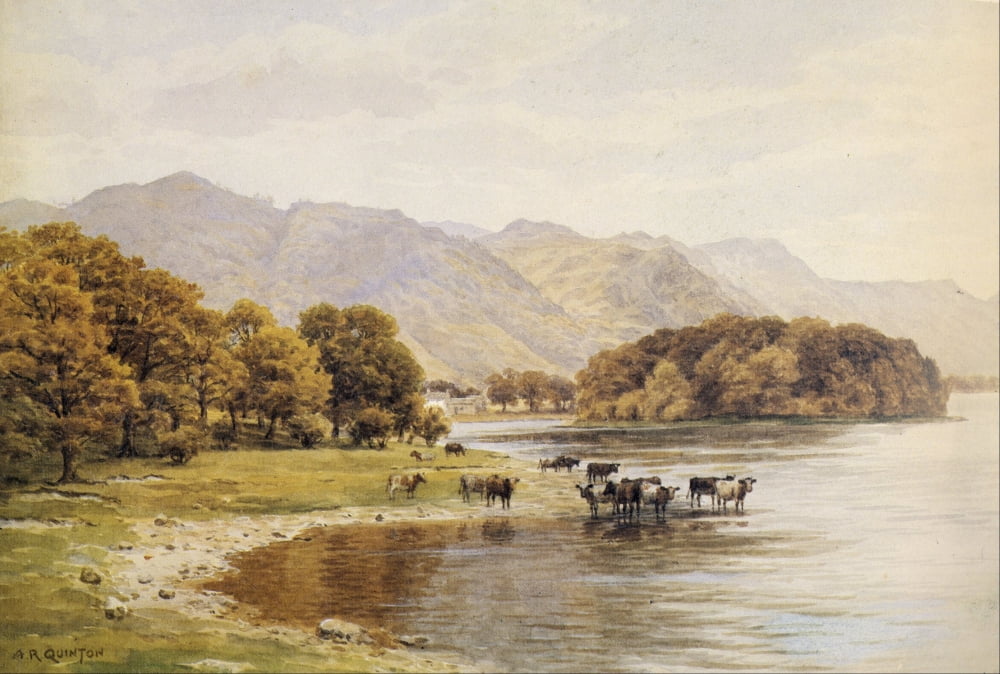 Derwentwater Cumbria Canvas Art - Alfred Quinton (24 x 36)