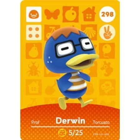 Derwin - Nintendo Animal Crossing Happy Home Designer Amiibo Card - 298 - Walmart.com
