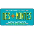 thumbnail image 1 of Des Montes Teal New Mexico Novelty License Plate 24" x 12" Large, 1 of 1