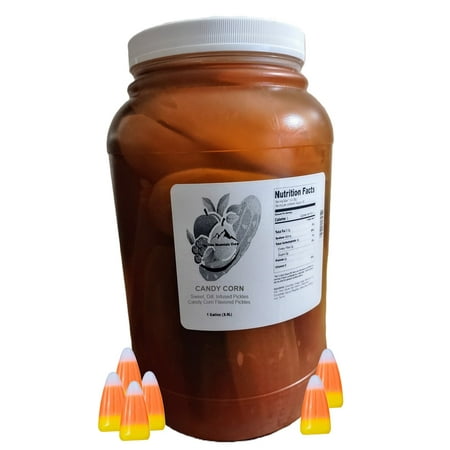 Des Mountain View Candy Corn Flavored Pickles. Halloween Pickles.