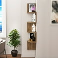 thumbnail image 1 of Desaldo 61" Tall Modern Wood Floating Shelf Walnut Veneer 4 Shelf, 1 of 5