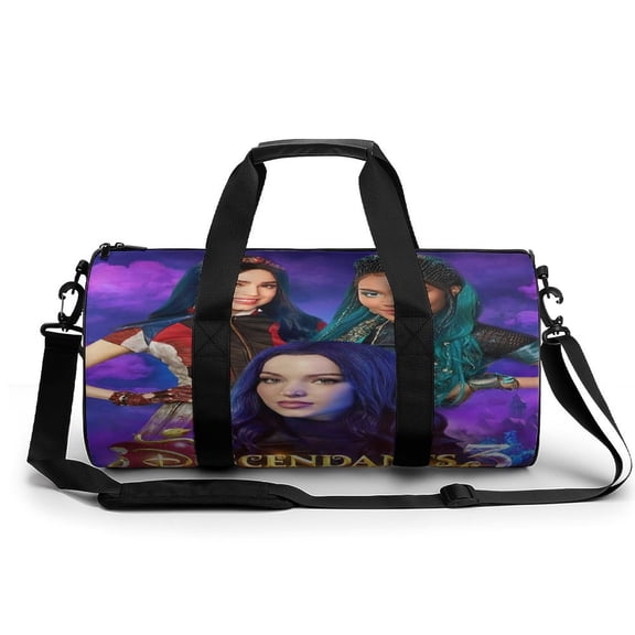 Desc-endant Gym Bag Cartoon Printed Gym Bag cylinder Gym Bag Sports Luggage Bag weekend Luggage Bag
