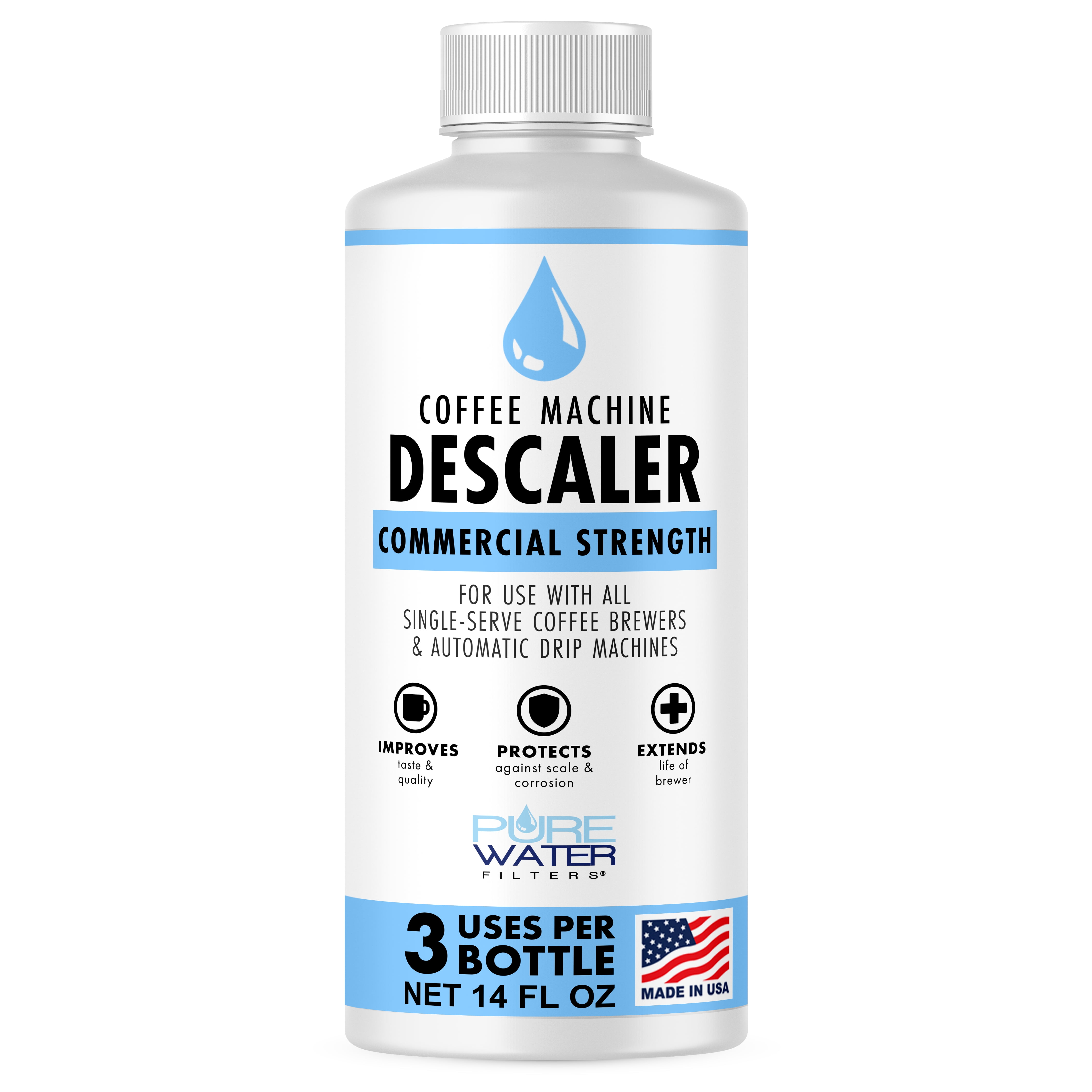 Descaler & Cleaner (3 Uses) - MADE IN USA - Descaling Solution for Keurig  Brewers, Nespresso, Delonghi, Breville & All Coffee Makers & Espresso  Machines 