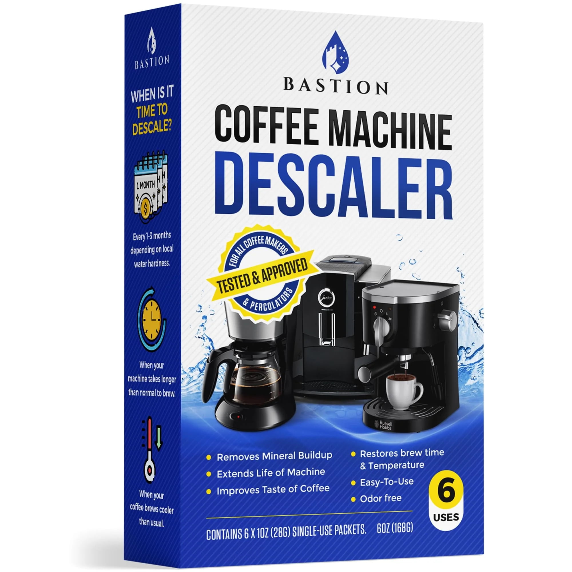 Descaling Powder Solution (6Uses) Coffee Machine Descaler Cleaner