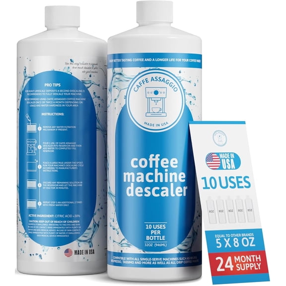 Descaling Solution (10 Uses) Delonghi Keurig N Coffee Machine Cleaner Descaler Kit Coffee Machine Descaler Compatible with All Brands Breville Ninja