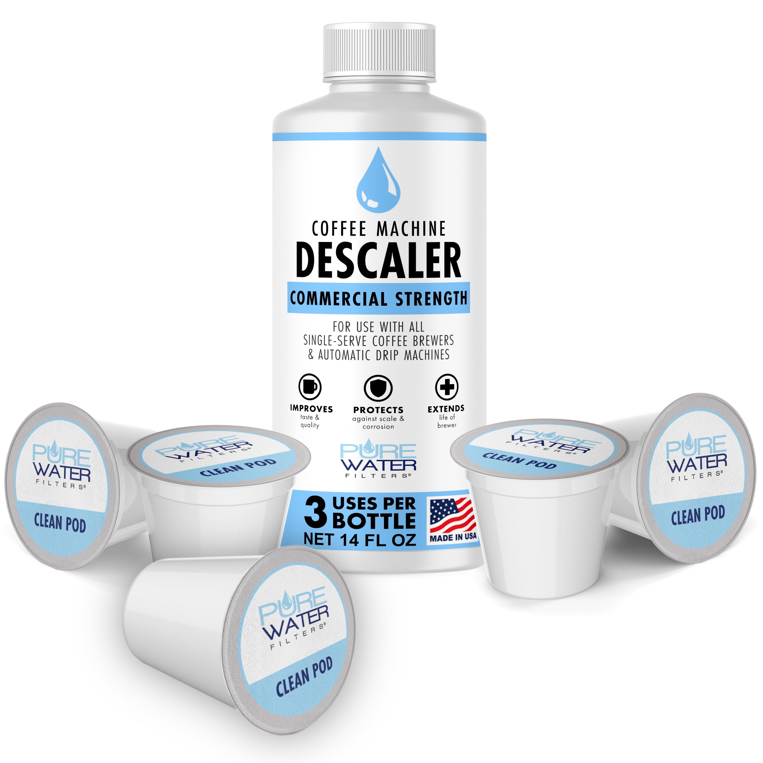 Descaler & Cleaner (6 Uses) - MADE IN USA - Descaling Solution for Keurig  Brewers, Nespresso, Delonghi, Breville & All Coffee Makers & Espresso