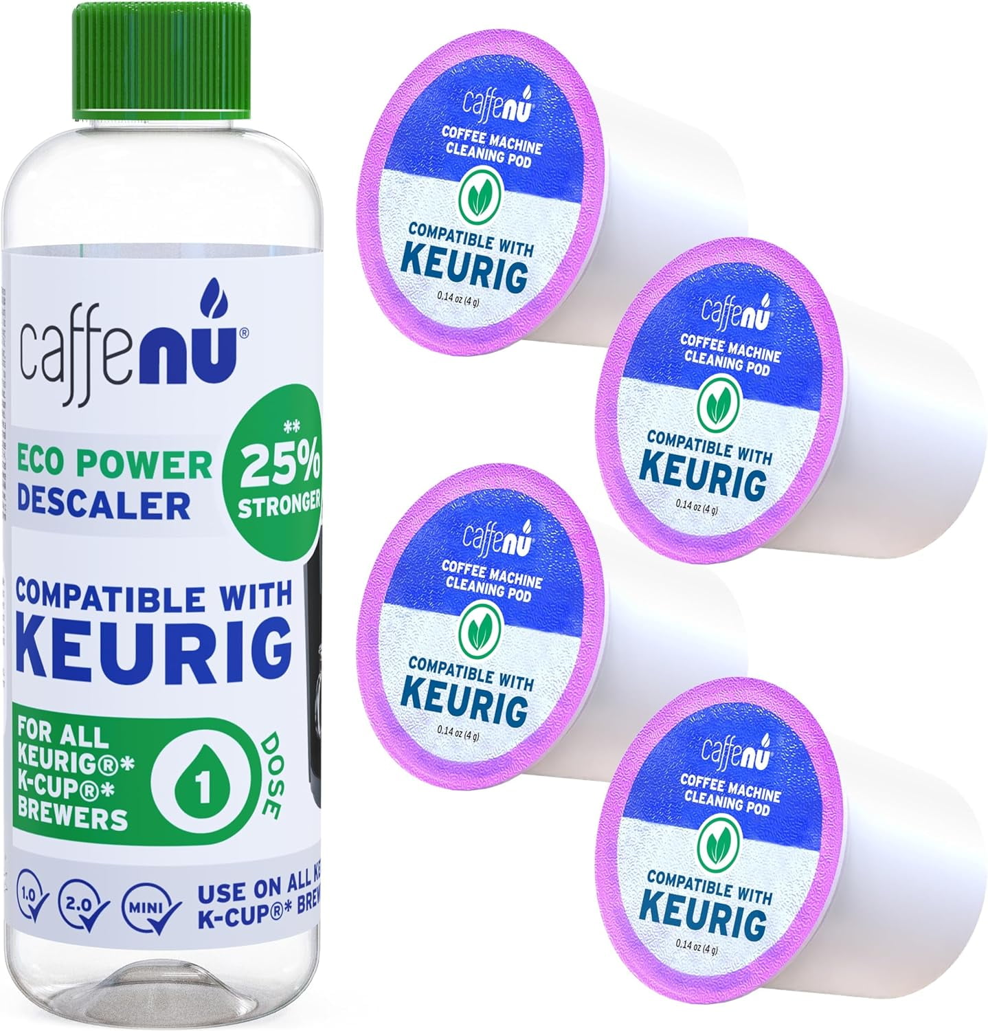 Keurig Cleaner Kit Descaling Solution & Cleaning Pods for 1.0, 2.0 K