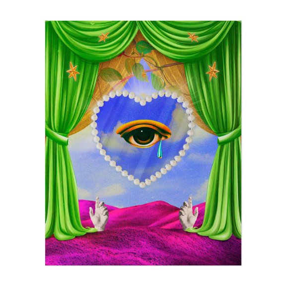 Descansos - Collage Surrealism Psychedelic Modern Art Abstract Pop Art Fantasy Whimsical Unframed Wall Art Print 8 x 10 inches