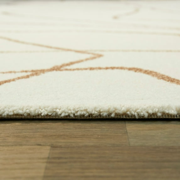 Descartes Abstract Modern Area Rug Rust 5'3" x 7' 5' x 8' Ivory