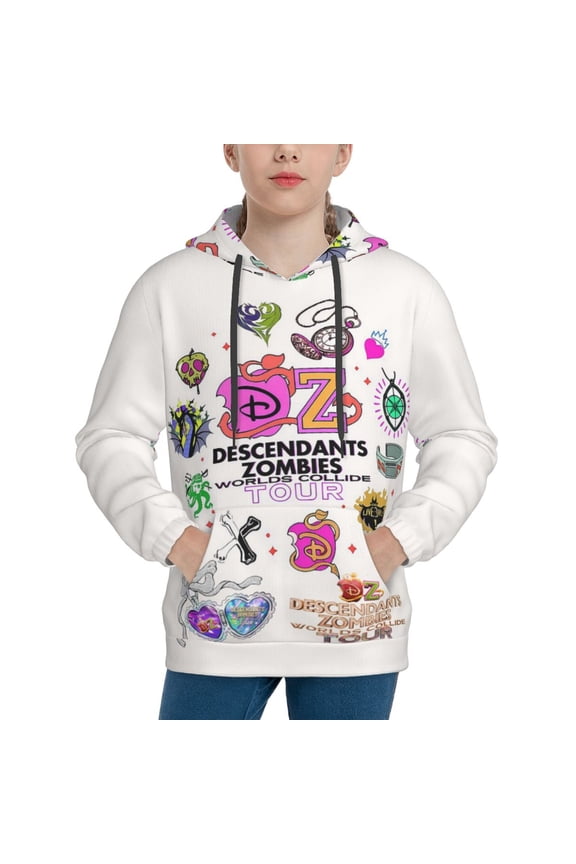 Descen-dants Zombies Tour Youth Pullover Hooded Graphic Sweatshirts Long Sleeve Casual Hoodies Teen