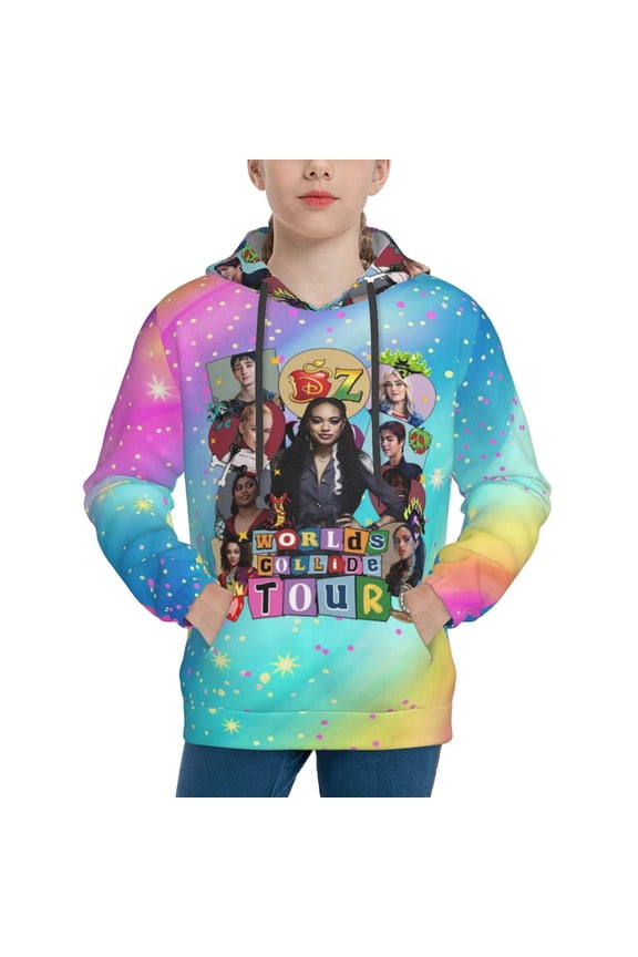 Descen-dants Zombies Tour Youth Pullover Hooded Graphic Sweatshirts Long Sleeve Casual Hoodies Teen