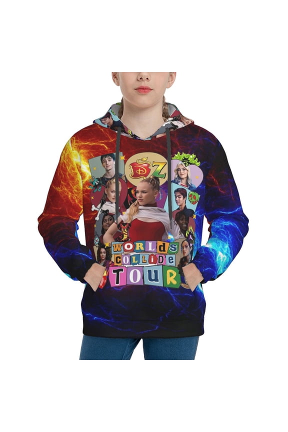 Descen-dants Zombies Tour Youth Pullover Hooded Graphic Sweatshirts Long Sleeve Casual Hoodies Teen