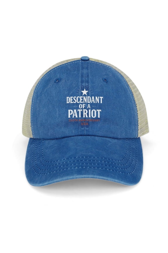 Descendant Of A Patriot 250Th Anniversary Usa Dark Blue Baseball Cap for Men Women, Adjustable Snapback Hats Trucker Hat