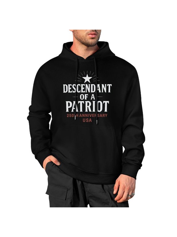 Descendant Of A Patriot 250Th Anniversary Usa Men's Cotton Hoodie - Hooded Sweatshirt for Men Medium