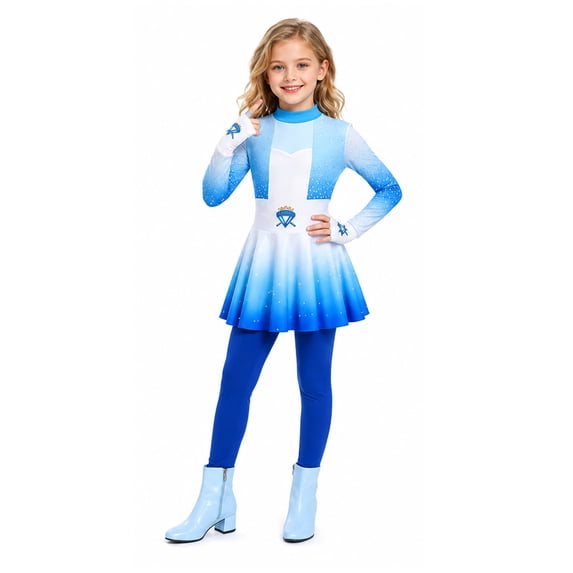 Descendant5 Halloween Costume Chloe Cosplay Movie Character Jumpsuit with Skirt Outfits,Princess Role Play Dress Up for Halloween Party