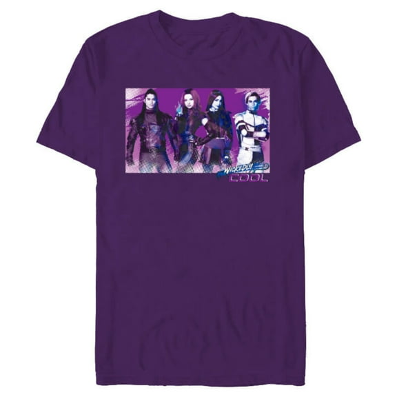 Descendants 3 Carlos Mal Jay Evie Wickedly Cool - Short Sleeve Blended T-Shirt for Adults -Customized-Purple