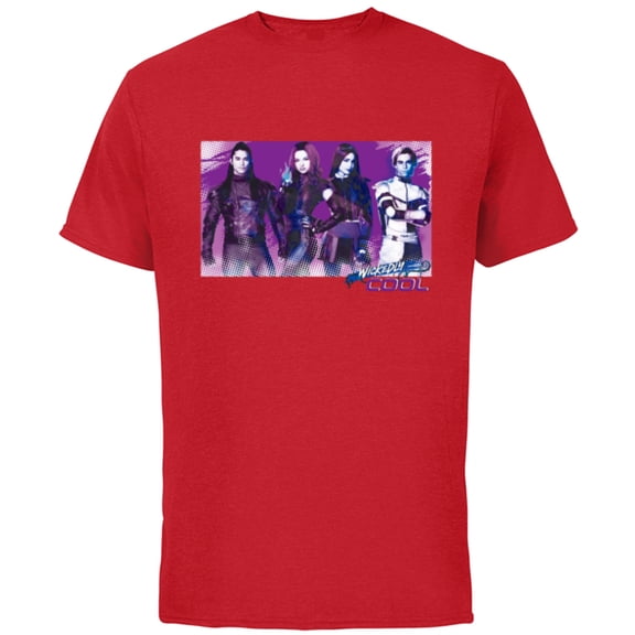 Descendants 3 Carlos Mal Jay Evie Wickedly Cool - Short Sleeve Cotton T-Shirt for Adults -Customized-Red