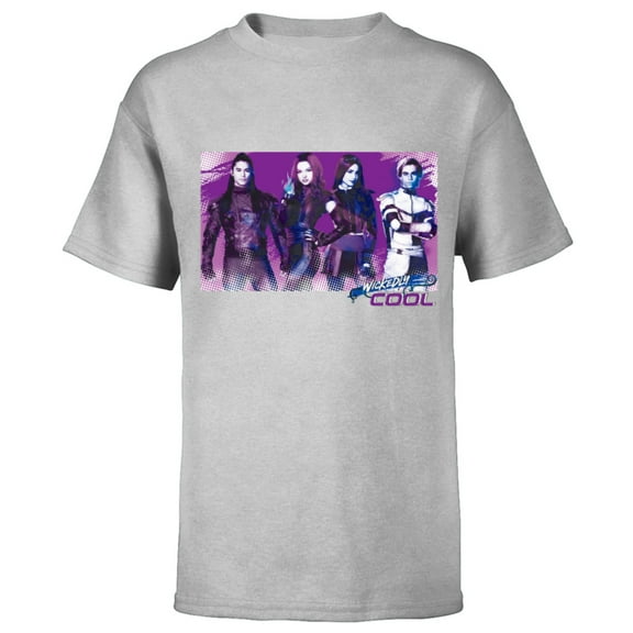 Descendants 3 Carlos Mal Jay Evie Wickedly Cool - Short Sleeve T-Shirt for Kids -Customized-Athletic Heather