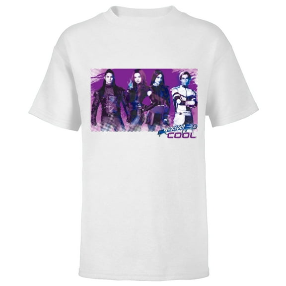 Descendants 3 Carlos Mal Jay Evie Wickedly Cool - Short Sleeve T-Shirt for Kids -Customized-White