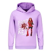 BFBYFDM Descendants 4 Kids Hoodie for Boys Girls PAINT THIS TOWN RED Movie Cartoon Hooded Pullover Sweatshirt Casual Long Sleeve Shirt Comfortable Print hoody Children's Clothing