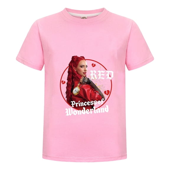 Descendants 4 Kids T-Shirt – Red Princess Shirt Summer Top for Girls Ages 3-14