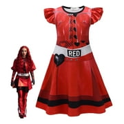 BFBYFDM Descendants 4 The Rise of the Red Charming Chloe Princess Dress for Girls Movie Party Costume Featuring a Lovely Skirt Ideal for Birthday Gifts and Themed Parties A Dreamy Gift for Young Fans