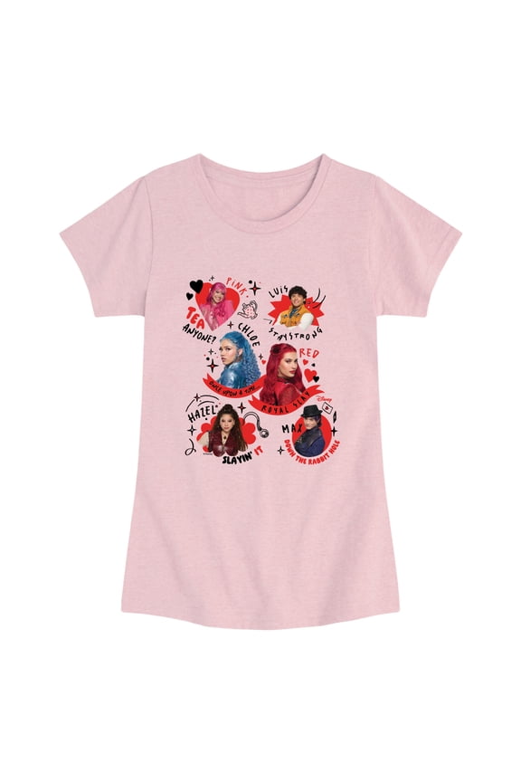 - Character Collage - Youth Girls Fitted Short Sleeve T-Shirt