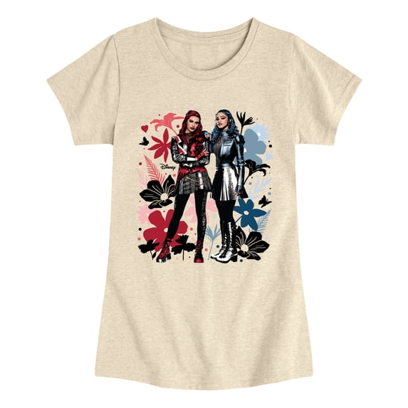 Descendants 5 - Red & Chloe Florals - Youth Girls Fitted Short Sleeve T-Shirt