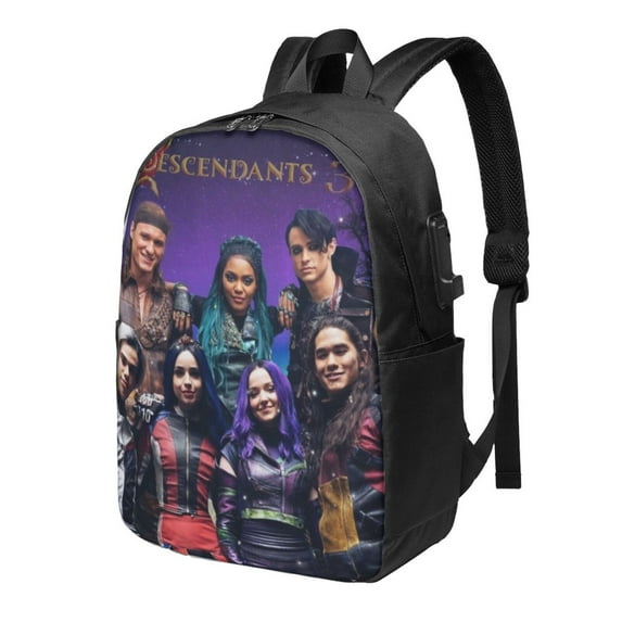 Descendants Backpack With USB Port, Extra Large Laptop Backpack For College Daily, Waterproof Durable Computer Backpack, 17x12x6.5 Inch