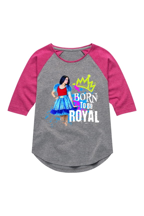- Born To Be Royal - Toddler And Youth Girls Raglan Graphic T-Shirt