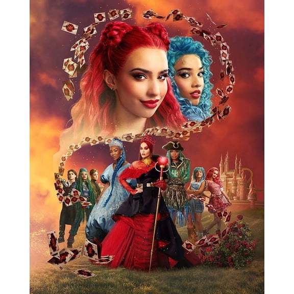 Descendants Diamond Painting Kits for Adults, Princess DIY 5D Diamond Art Kits for Beginners Full Round Drill Diamond Dots Crystal Craft Kits for Home Wall Art Decor 12x16 inch