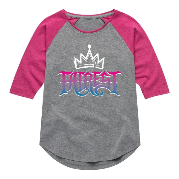 Descendants - Fairest Crown - Toddler And Youth Girls Raglan Graphic T-Shirt