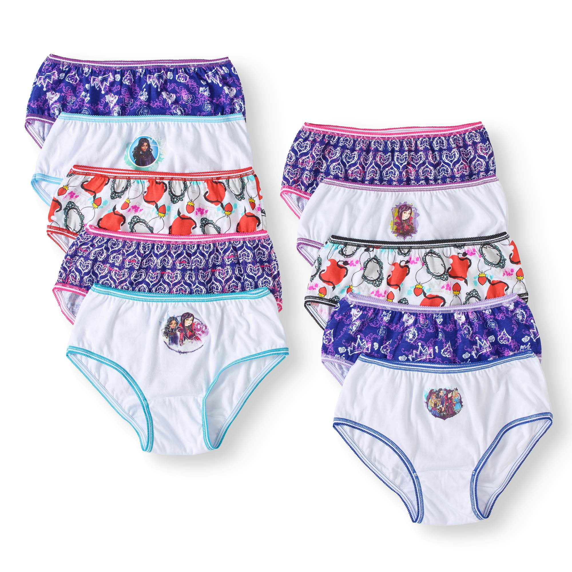 Descendants, Girls Underwear, 7 + 3 Bonus Pack Panties (Little Girls & Big  Girls)