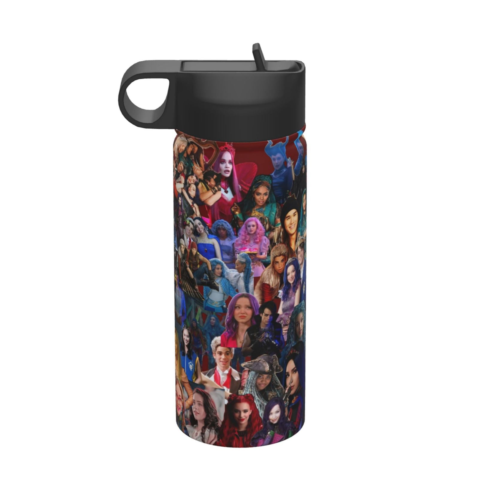Descendants Kids Water Bottle with Flip Straw Lid 18OZ Vacuum Insulated Stainless Steel Thermos Leakproof School Travel Sports Cup for Boys Girls Gift