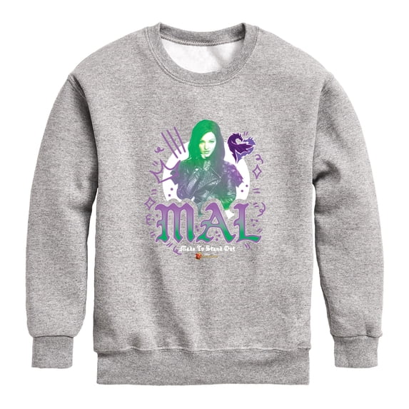 Descendants - Mal Golden Eyes Boys' Graphic Long Sleeve Fleece Sweatshirt