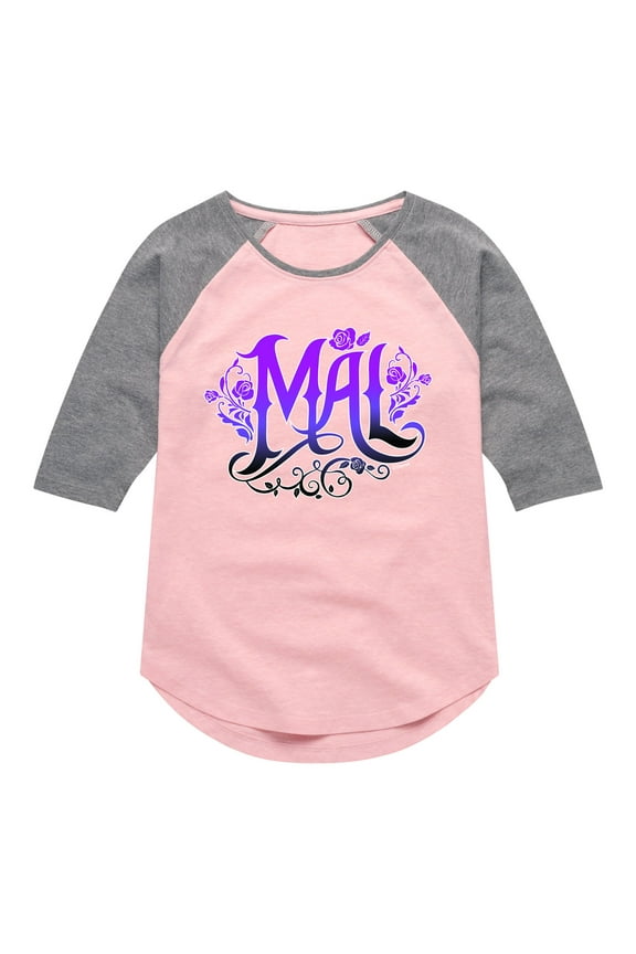 - Mal - Toddler And Youth Girls Raglan Graphic T-Shirt