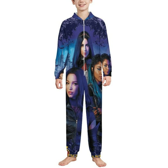 Descendants One Piece Pajama Hooded Union Suit PJs Sleepwear