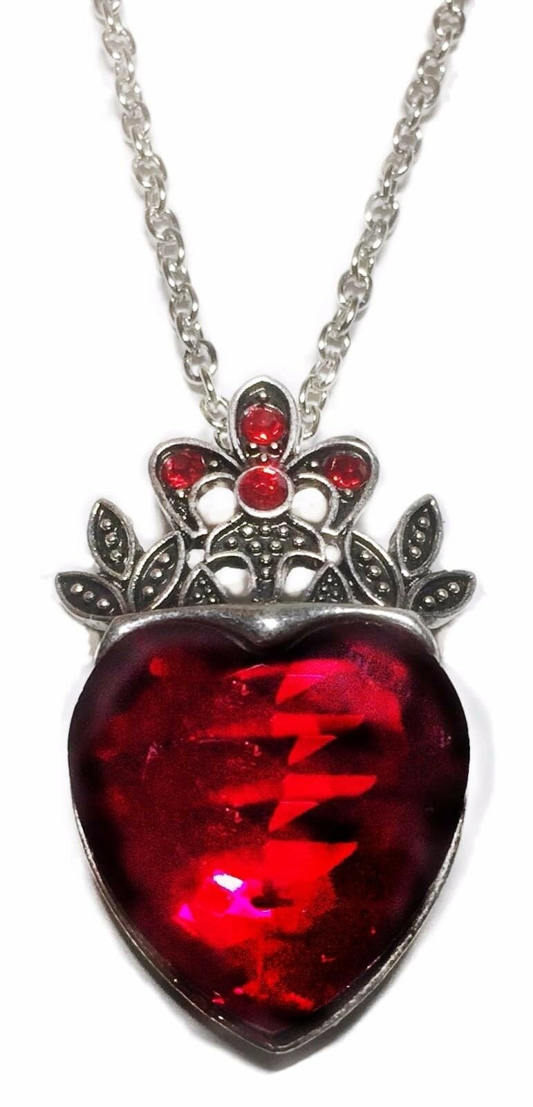 Descendants Princess Evie Red Heart Crown Pendant Chain Necklace