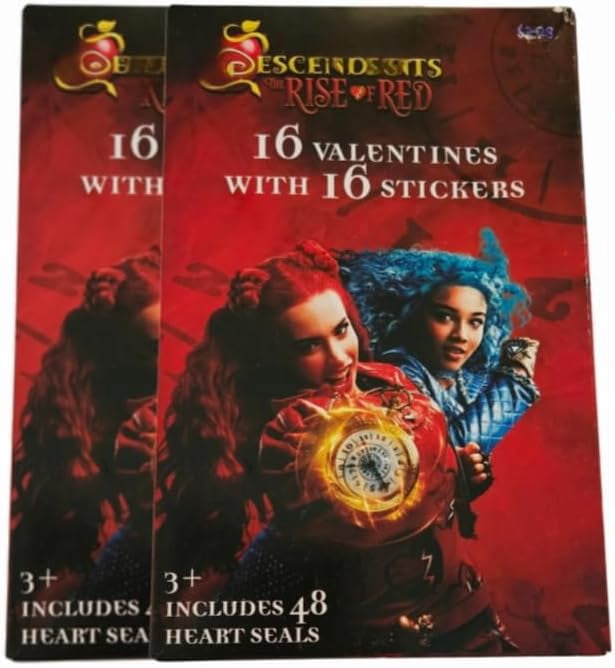 Descendants Valentine Exchange Cards with Bonus Stickers, Multi-Color ...